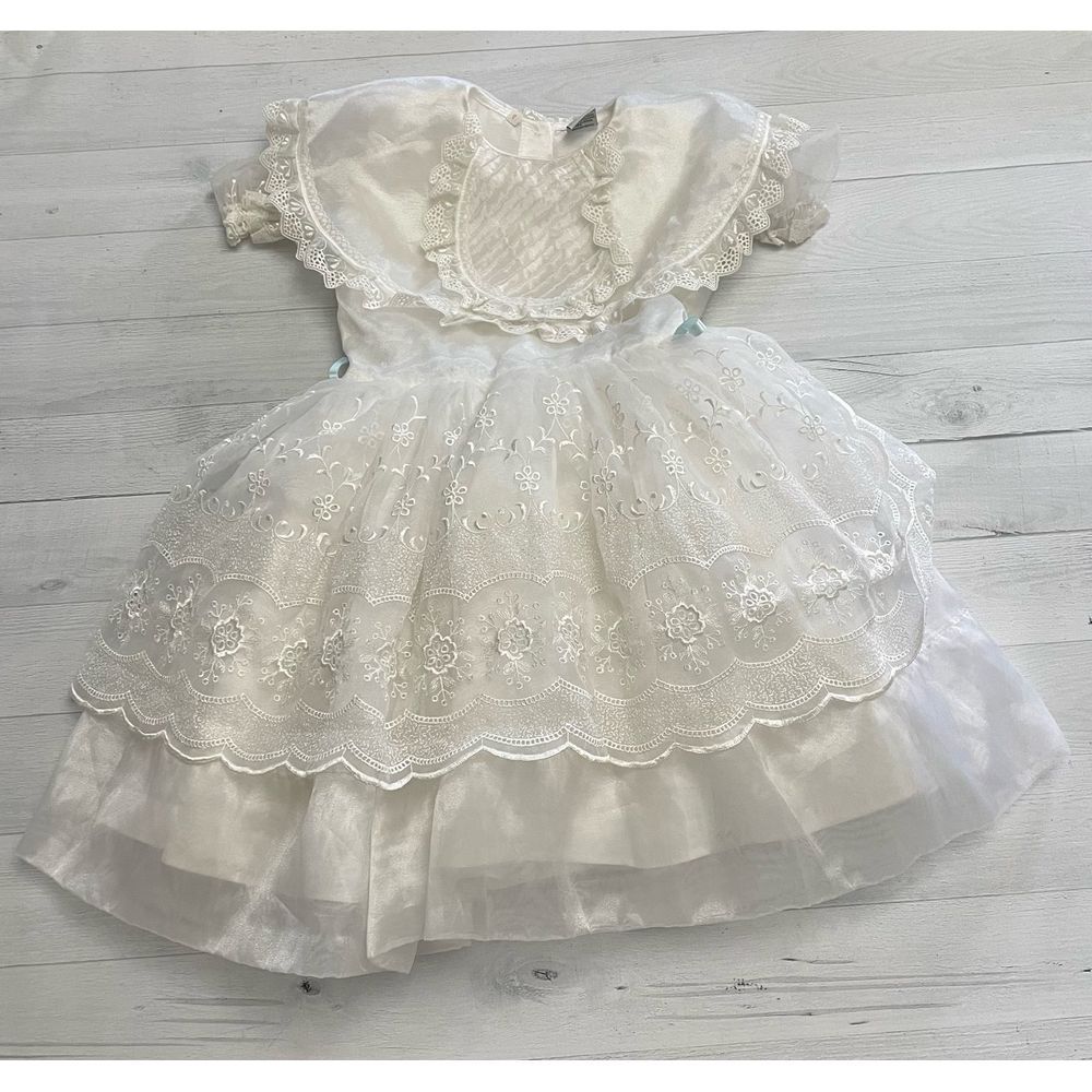 Vintage betesyl girls white dress‎ size 4